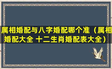 属相婚配与八字婚配哪个准（属相婚配大全 十二生肖婚配表大全）